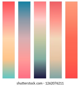 New 2019 year coralline color trend gradients set isolated on white background