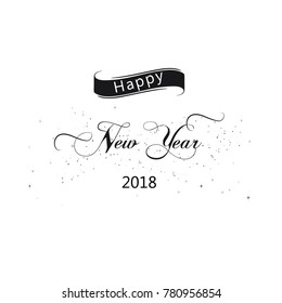 	
With The New 2019. New year holiday. Greeting card design with hand lettering inscription for winter holidays. Vector illustration