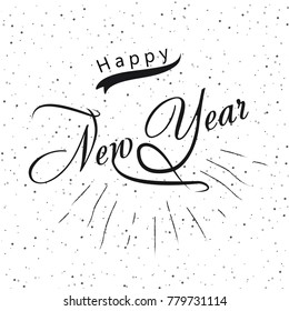 With The New 2019. New year holiday. Holiday Vector Illustration With Lettering. Greeting card design with hand lettering inscription for winter holidays. Vector.