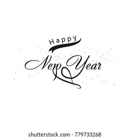 With The New 2019. New year holiday. Holiday Vector Illustration With Lettering. Greeting card design with hand lettering inscription for winter holidays. Vector.