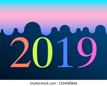 New 2019 year paper, vector illustration. Perfect for presentations, flyers and banners, leaflets, postcards and posters. EPS10