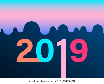 New 2019 year paper, vector illustration. Perfect for presentations, flyers and banners, leaflets, postcards and posters. EPS10