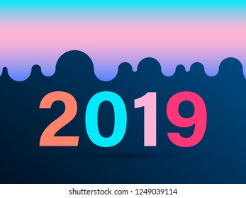 New 2019 year paper, vector illustration. Perfect for presentations, flyers and banners, leaflets, postcards and posters. EPS10