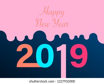 New 2019 year, vector illustration. Perfect for presentations, flyers and banners, leaflets, postcards and posters. EPS10