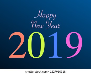 New 2019 year, vector illustration. Perfect for presentations, flyers and banners, leaflets, postcards and posters. EPS10