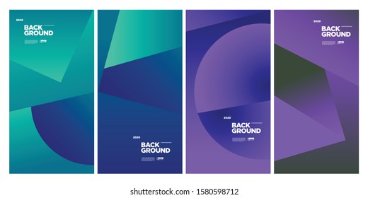 New 2020 Cover and Poster Design Template for Magazine. Trendy Abstract Colorful Geometric and Curve Vector Illustration Collage with Typography for Cover, book, social media story, and Page Layout 