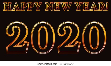 New 2020 year banner, vector illustration