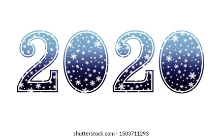 New 2020 year greeting card, vector illustration