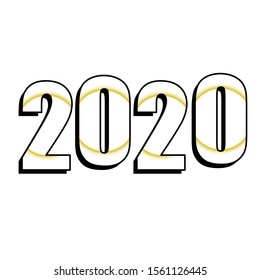 New 2020 Year Vector On White Background / Illustration