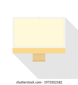 New 2021 computer vector yellow with shadow. EPS10.