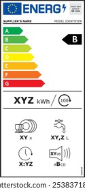 Neue 2021 Energieeffizienz-Labels Haushaltsgeräte EU Europäische Verbraucher Öko-Design Kommerzielle Verpackungen Geschirrspüler