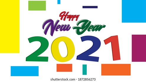 New 2021 happy new year greeting designs