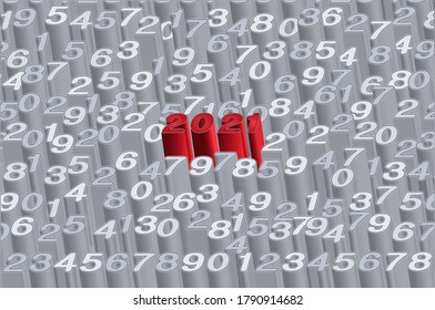 Nuevo 2021 Año de fondo 3d, ilustración vectorial