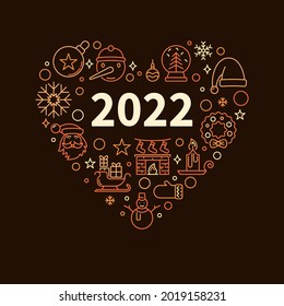 New 2022 Year Banner or Poster with Round modern outline creative design. Vector concept illustration