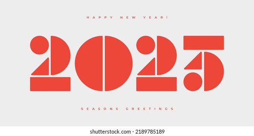 Neues Typografie-Design 2023. Moderne geometrische Zusammensetzung. Vektorgrafik.
