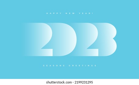 New 2023 Year typography design. 2023 numbers logotype illustration. Minimal gradient shapes composition. 