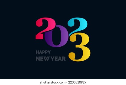 New 2023 Year typography design. 2023 numbers logotype illustration