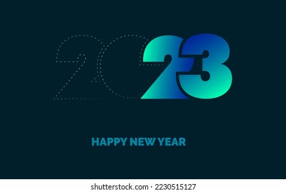 New 2023 Year typography design. 2023 numbers logotype illustration