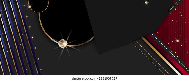 New 2024 2025 Christmas modern gold design black background abstract golden shiny color golden