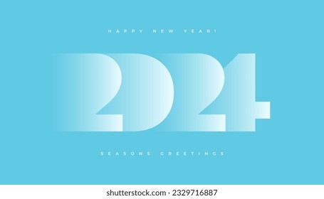 New 2024 Year typography design. 2024 numbers logotype illustration. Minimal gradient shapes composition. 