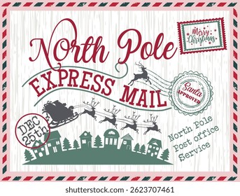 New 2026 Christmas design express mail  envelope stamp