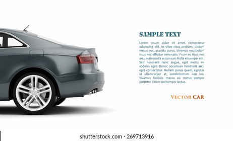 New 3d generic luxury detail sports car illustration isolated on a white background. Vector