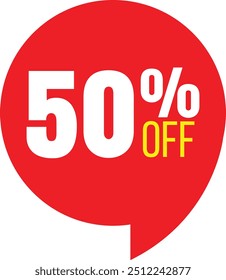 Nuevo 50% de descuento Ilustración vectorial de Lote de la etiqueta engomada para las ventas en línea 