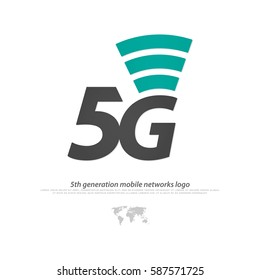 new 5th generation mobile network logotype. vector 5G icon. high speed connection wireless systems symbol. telecommunications standard of faster Internet connection