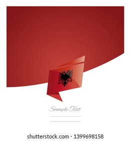 New abstract Albania flag origami red background vector