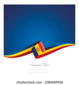 New abstract Andorra flag ribbon