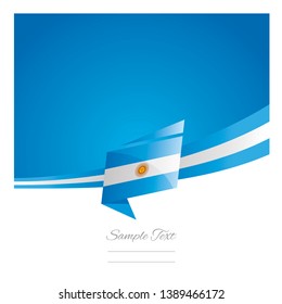 New abstract Argentina flag ribbon origami blue background vector