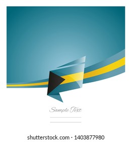 New abstract Bahamas flag ribbon origami blue background vector