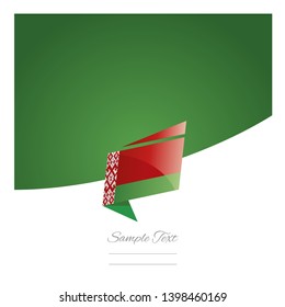 New abstract Belarus flag origami green background vector