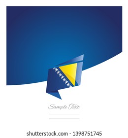 New abstract Bosnia and Herzegovina flag origami blue background vector
