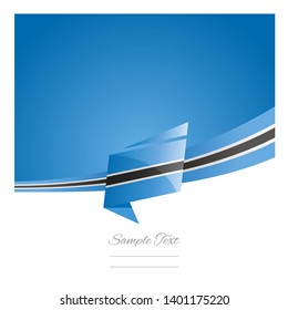 New abstract Botswana flag ribbon origami blue background vector