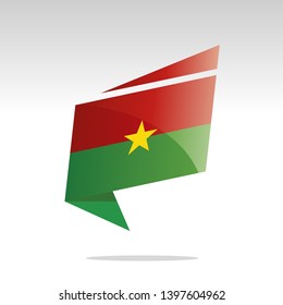 New abstract Burkina Faso flag origami logo icon button label vector