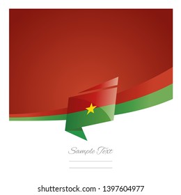 New abstract Burkina Faso flag ribbon origami red background vector