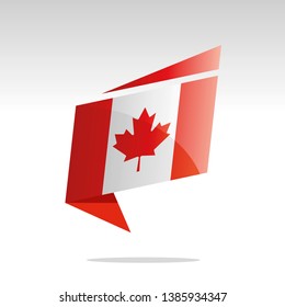 New abstract Canada flag origami logo icon button label vector