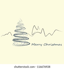 new abstract card with winter tree for your greetings text