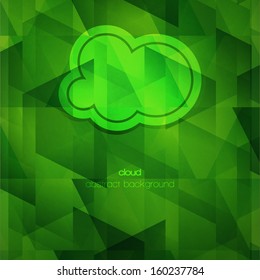 new abstract cloud icon on green textured wallpaper can use like modern background  
