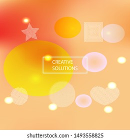 New abstract colorful background. Creative backdrop with colored bubbles and white shapes. Vector illustration art. Pink trendy soft blurred forms and elegant smooth blend.