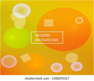 New abstract colorful background. Creative backdrop with colored bubbles and white shapes. Vector illustration texture. Orange trendy soft blurred forms and elegant smooth blend.