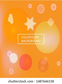 New abstract colorful background. Flat backdrop with colored bubbles and white shapes. Vector illustration vintage. Orange trendy soft blurred forms and elegant smooth blend.