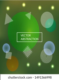 New abstract colorful background. Flat backdrop with colored bubbles and white shapes. Vector illustration space. Green trendy soft blurred forms and elegant smooth blend.