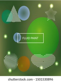 New abstract colorful background. Fresh backdrop with colored bubbles and white shapes. Vector illustration pastel. Green trendy soft blurred forms and elegant smooth blend.