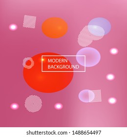 New abstract colorful background. Liquid backdrop with colored bubbles and white shapes. Vector illustration concept. Pink trendy soft blurred forms and elegant smooth blend.