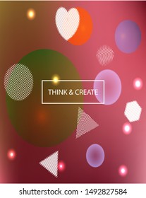 New abstract colorful background. Minimal backdrop with colored bubbles and white shapes. Vector illustration layout. Red trendy soft blurred forms and elegant smooth blend.