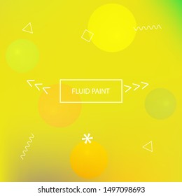 New abstract colorful background. Minimal backdrop with colored bubbles and white shapes. Vector illustration concept. Yellow trendy soft blurred forms and elegant smooth blend.