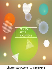 New abstract colorful background. Vector illustration pastel. Original backdrop with colored bubbles and white shapes. Green trendy soft blurred forms and elegant smooth blend.