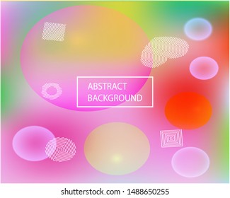 New abstract colorful background. Vector illustration vintage. Fluid backdrop with colored bubbles and white shapes. Pink trendy soft blurred forms and elegant smooth blend.